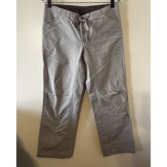 Patagonia Khaki Tan Hiking Drawstring Outdoor Womens Pants Zip Pocket‎ Size 6 - Picture 1 of 16